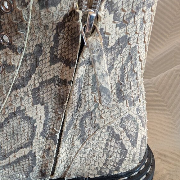 Black Suede X Caroline Stanbury Python Drea Lug Sole Combat Boots Womens 7 - 7.5 - Picture 9 of 12